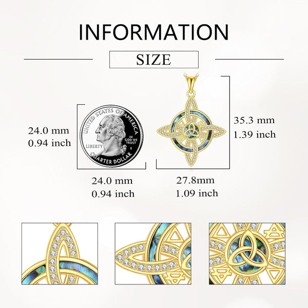 Witches Knot Necklace S925 Sterling Silver Nudo De Bruja Witch Knot Pendant Necklaces Triquetra Protection Jewelry Gifts for Women - KARMARKA