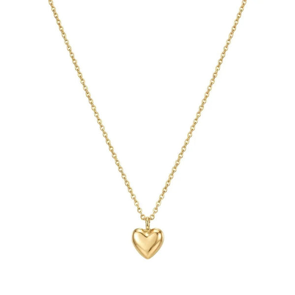Women’s Dainty Heart Necklace – 16"+2" Extender, Minimalist Layered Chain - KARMARKA